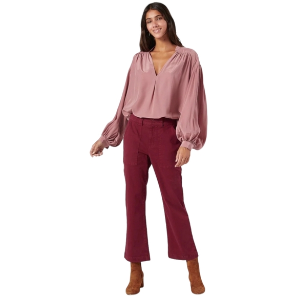 Joie Lasha Long Sleeve Silk Blouse Dusty Rose Sz: Small - Picture 3 of 16